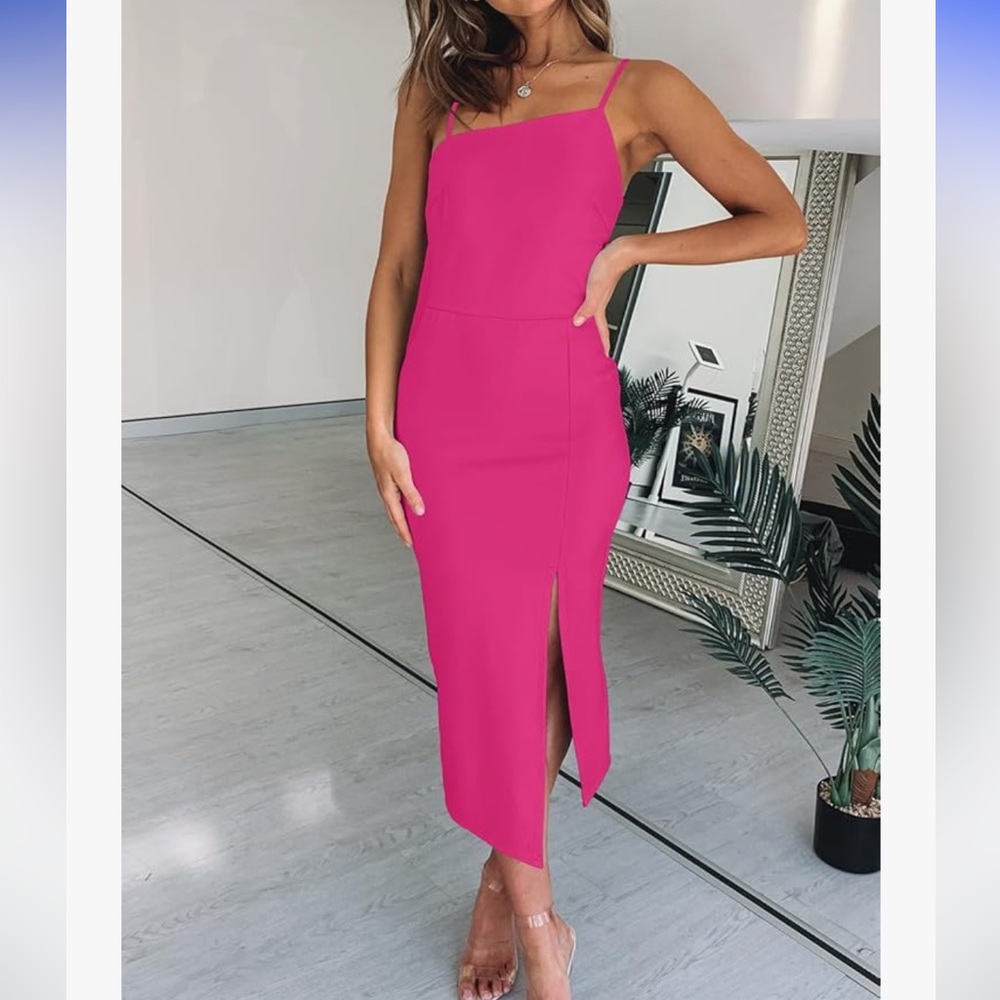 Hot Pink Asymmetrical Dress